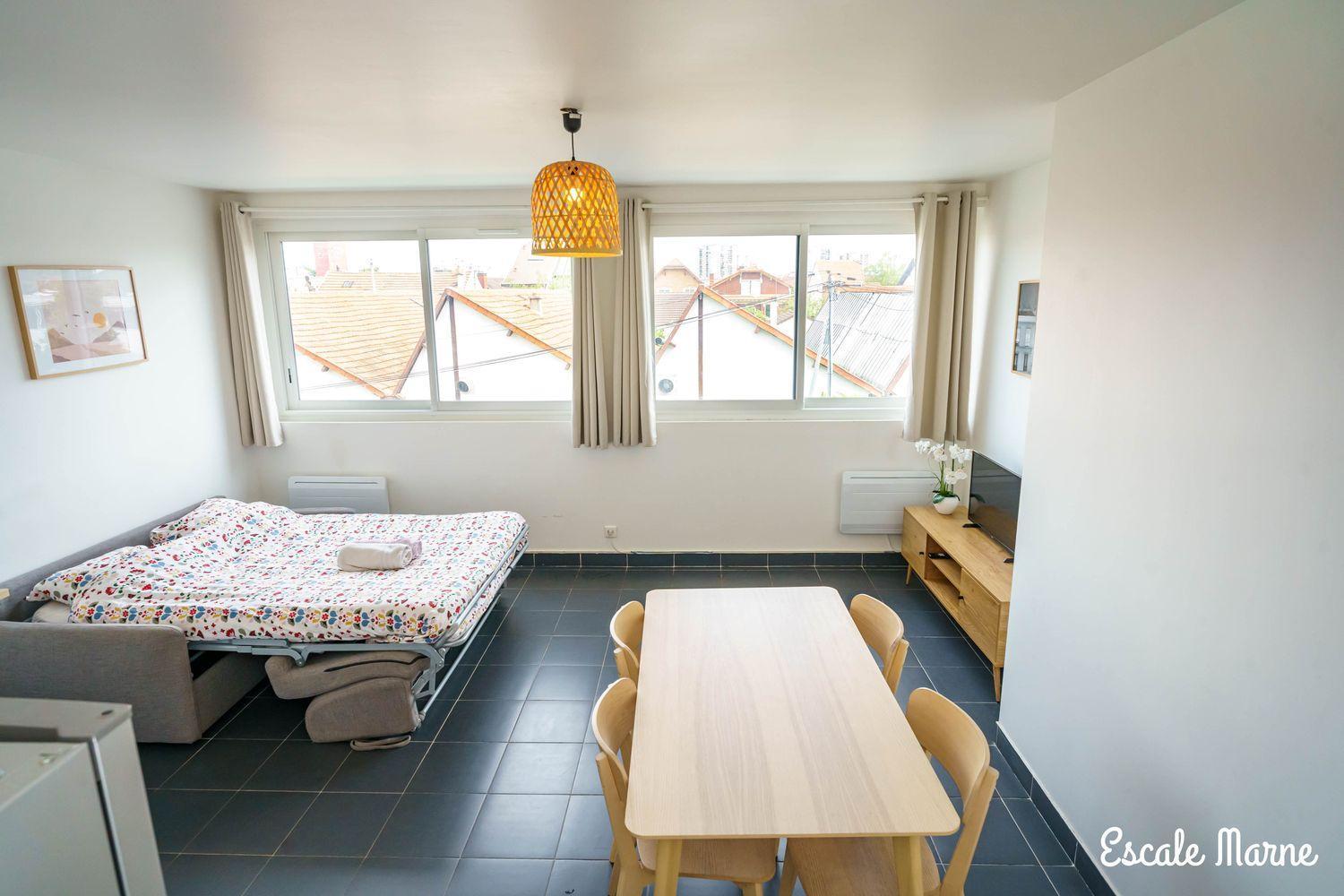 Escale-Marne Fr - 101 - Free Parking - Free Luggage Storage - All Equipped - Linen Included - Washing Machine - Luxury Eve Sleep Mattress 160X200 - 10Mn Walk Metro 8 - Rer A - Panoramic View - From 1 To 4 Guests 迈松阿尔福 外观 照片