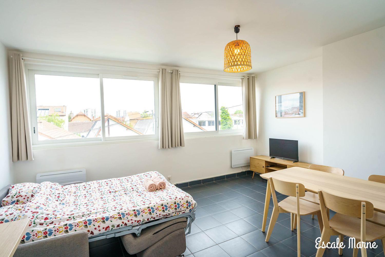 Escale-Marne Fr - 101 - Free Parking - Free Luggage Storage - All Equipped - Linen Included - Washing Machine - Luxury Eve Sleep Mattress 160X200 - 10Mn Walk Metro 8 - Rer A - Panoramic View - From 1 To 4 Guests 迈松阿尔福 外观 照片